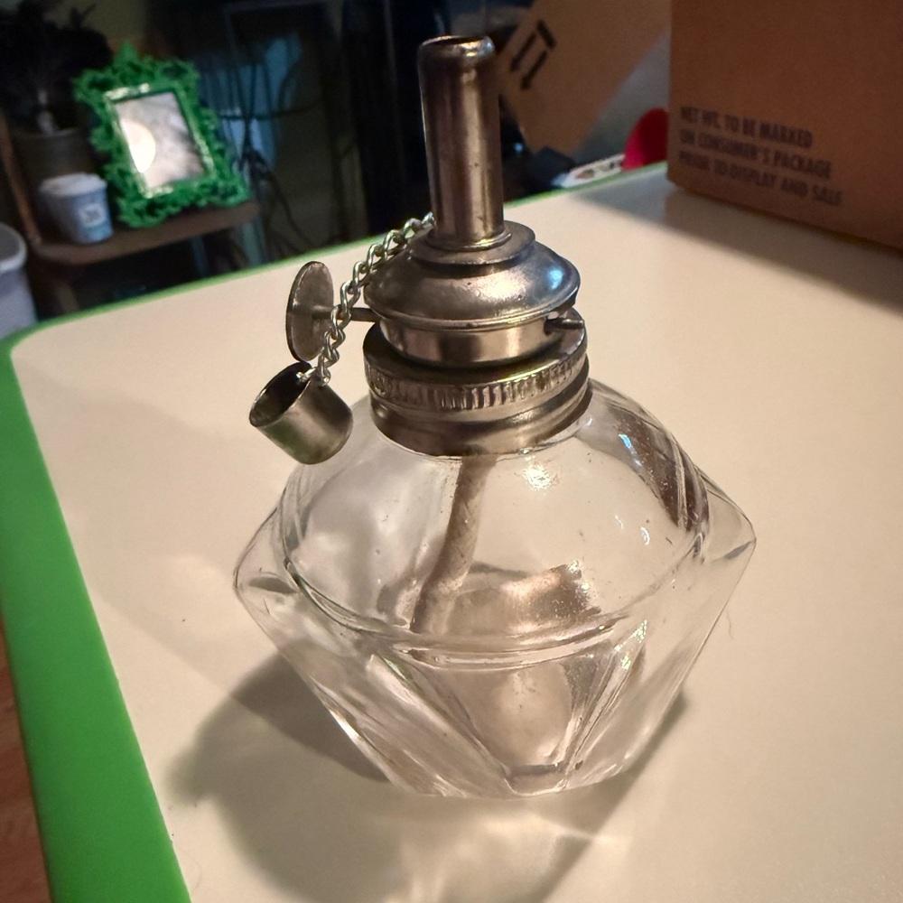 Vintage Alcohol Lamp With Wick and Cover